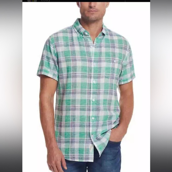 Weatherproof Vintage washable linen mens short sleeve shirt size medium - Picture 1 of 10